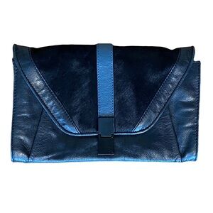 Black Leather Elliott Lucca Clutch Purse